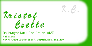kristof cselle business card