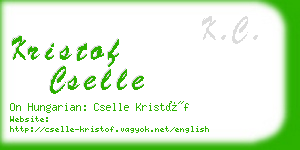 kristof cselle business card